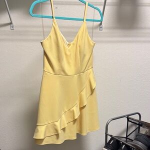 Speechless Yellow Ruffle Mini Dress